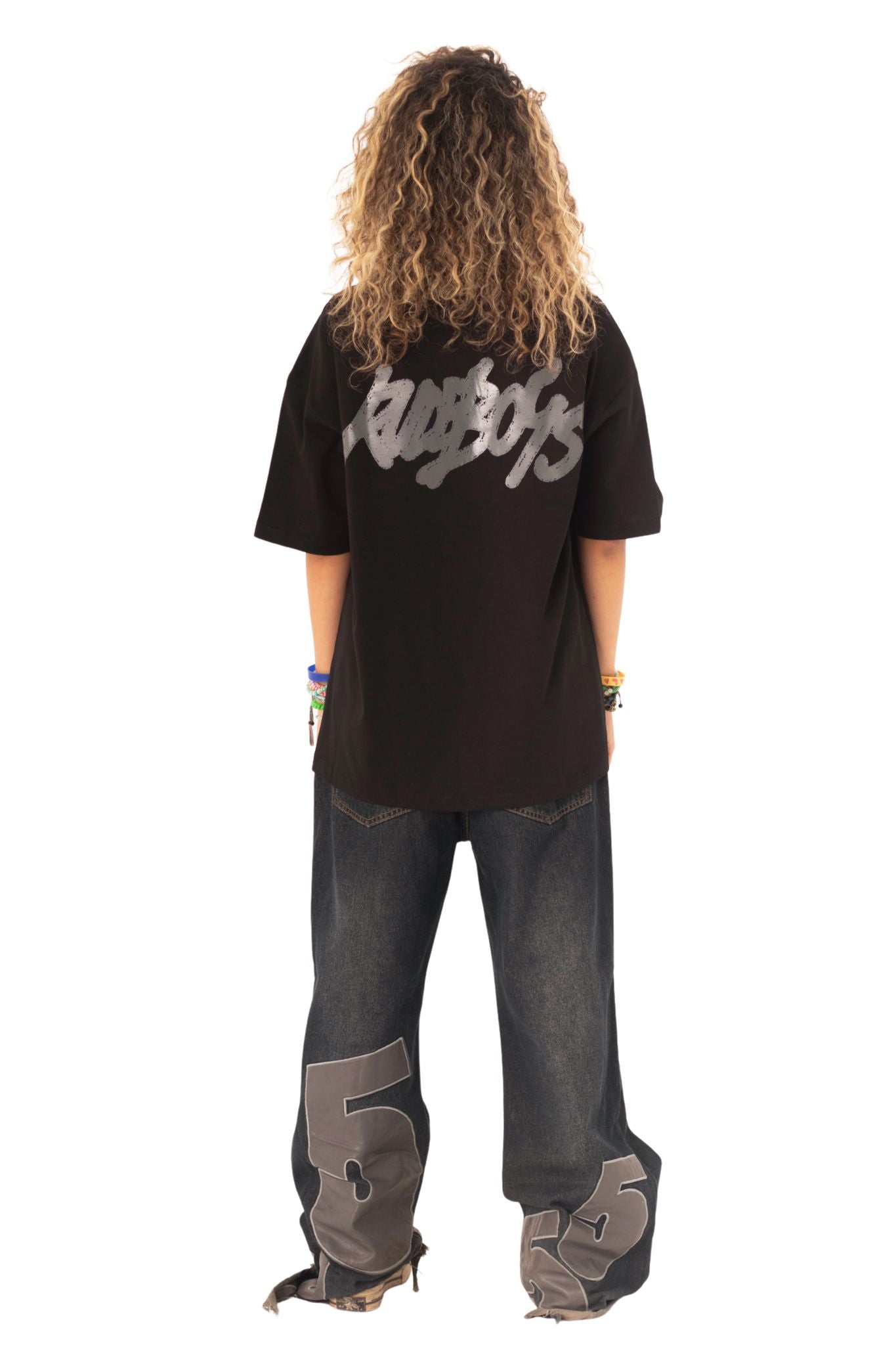 I DONT F CARE BLACK RUBBER BOXY TEE
