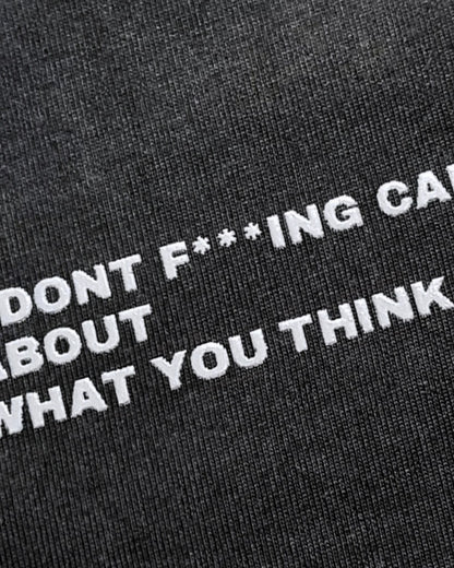 I DONT F CARE BLACK RUBBER BOXY TEE