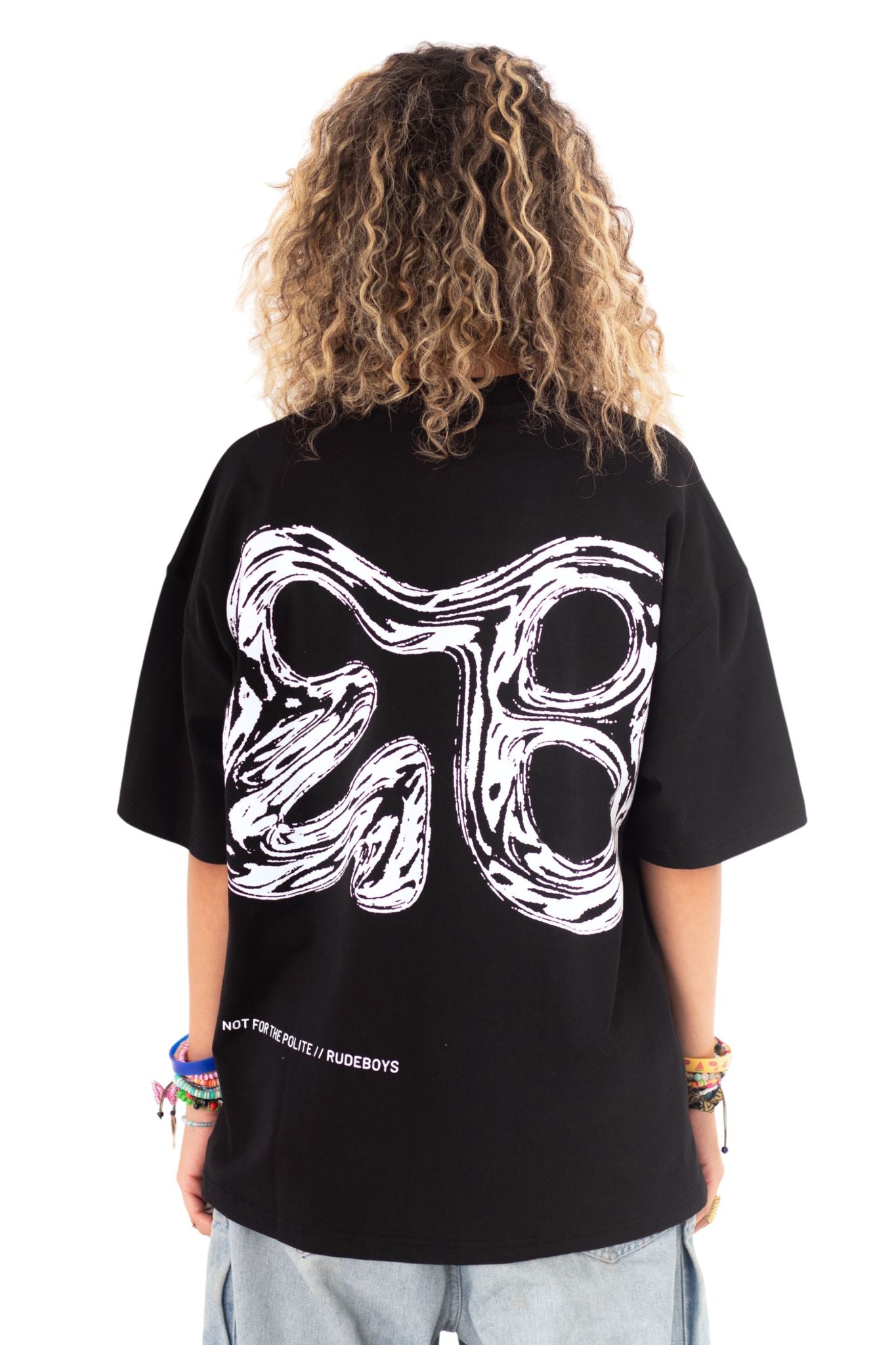 NOT FOR THE POLITE BLACK CHROME BOXY TEE