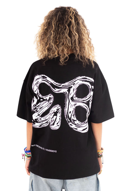NOT FOR THE POLITE BLACK CHROME BOXY TEE