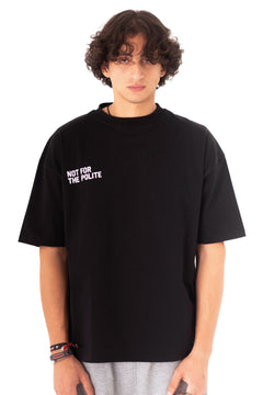 NOT FOR THE POLITE BLACK CHROME BOXY TEE