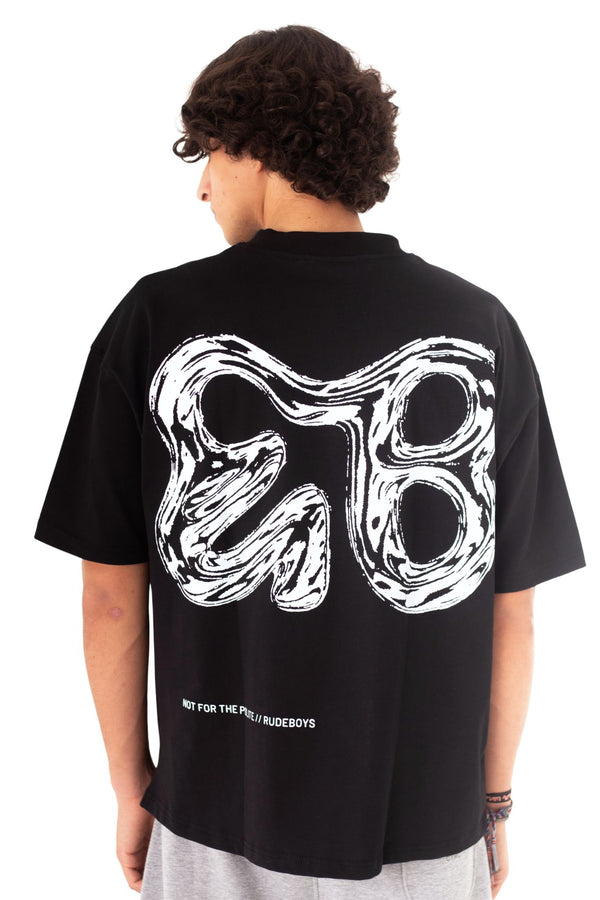 NOT FOR THE POLITE BLACK CHROME BOXY TEE back