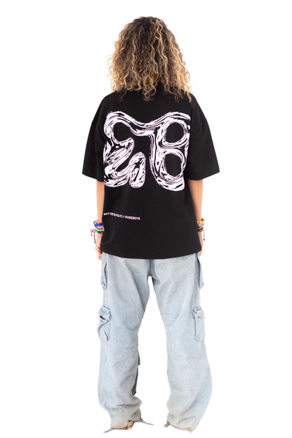 NOT FOR THE POLITE BLACK CHROME BOXY TEE